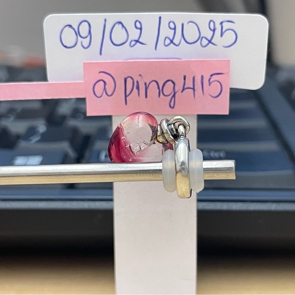 Pandora Potion heart pink Murano dangle - Picture 8 of 16